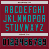 Custom Crimson Black-Teal Authentic Baseball Jersey