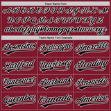 Custom Stitched Crimson Black-White Baseball Pullover Sweatshirt Hoodie