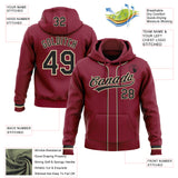 Custom Stitched Crimson Black-Cream Baseball Pullover Sweatshirt Hoodie