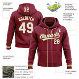 Custom Stitched Crimson White-Old Gold Baseball Pullover Sweatshirt Hoodie