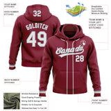 Custom Stitched Crimson White-Gray Baseball Pullover Sweatshirt Hoodie