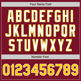 Custom Crimson Yellow-White Authentic Baseball Jersey