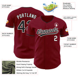 Custom Crimson Black-White Authentic Baseball Jersey