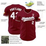 Custom Crimson White-Gray Authentic Baseball Jersey