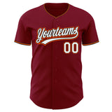 Custom Crimson White Black-Orange Authentic Baseball Jersey
