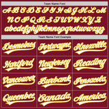 Custom Crimson White-Yellow Authentic Baseball Jersey