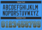 Custom Powder Blue Black-Gold Drift Fashion Football Jersey