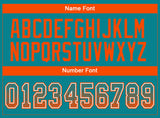 Custom Teal Orange-White Drift Fashion Football Jersey