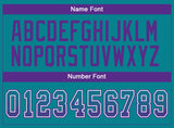 Custom Teal Purple-White Drift Fashion Football Jersey