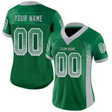 Custom Kelly Green Gray-White Drift Fashion Football Jersey