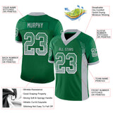 Custom Kelly Green Gray-White Drift Fashion Football Jersey