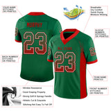 Custom Kelly Green Red-White Drift Fashion Football Jersey