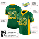 Custom Kelly Green Gold-White Drift Fashion Football Jersey