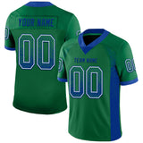 Custom Kelly Green Royal-White Drift Fashion Football Jersey