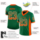 Custom Kelly Green Orange-White Drift Fashion Football Jersey