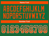 Custom Kelly Green Orange-White Drift Fashion Football Jersey