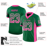 Custom Kelly Green Pink-White Drift Fashion Football Jersey
