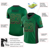 Custom Kelly Green Black-Old Gold Drift Fashion Football Jersey