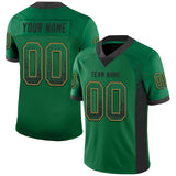 Custom Kelly Green Black-Old Gold Drift Fashion Football Jersey