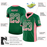 Custom Kelly Green Medium Pink-White Drift Fashion Football Jersey