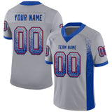 Custom Gray Royal-Red Drift Fashion Football Jersey