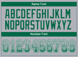 Custom Gray Kelly Green-White Drift Fashion Football Jersey