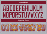 Custom Gray Crimson-Gold Drift Fashion Football Jersey