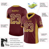 Custom Burgundy Old Gold-White Drift Fashion Football Jersey