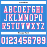 Custom Powder Blue White-Pink Mesh Authentic Football Jersey