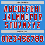 Custom Electric Blue Red-White Authentic Baseball Jersey