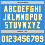 Custom Electric Blue White-Yellow Authentic Baseball Jersey
