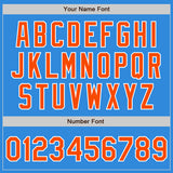 Custom Electric Blue Orange-White Authentic Baseball Jersey
