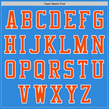 Custom Electric Blue Orange-White Authentic Baseball Jersey