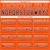 Custom Stitched Orange Navy-White Fade Fashion Arrow Sports Pullover Sweatshirt Hoodie