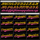 Custom Black Yellow-Pink Authentic Fade Fashion Baseball Jersey