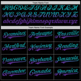 Custom Black Teal-Purple Authentic Fade Fashion Baseball Jersey
