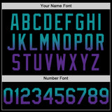Custom Black Teal-Purple Authentic Fade Fashion Baseball Jersey