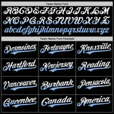 Custom Black White-Light Blue Authentic Fade Fashion Baseball Jersey