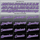 Custom Gray Purple-Black Fade Fashion Performance T-Shirt