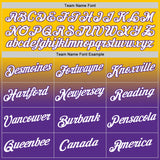 Custom Yellow White-Purple Fade Fashion Performance T-Shirt