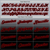 Custom Gray Black-Red Fade Fashion Performance T-Shirt