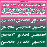 Custom Pink White-Kelly Green Fade Fashion Performance T-Shirt