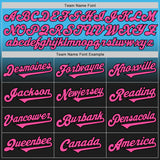 Custom Sky Blue Pink-Black Authentic Fade Fashion Baseball Jersey