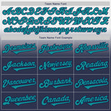 Custom White Teal-Navy Authentic Fade Fashion Baseball Jersey