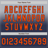 Custom Gray Orange-Navy Authentic Fade Fashion Baseball Jersey