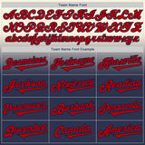 Custom Cream Red-Navy Authentic Fade Fashion Baseball Jersey