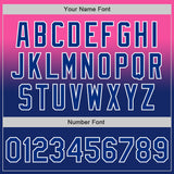 Custom Pink Royal-White Authentic Fade Fashion Baseball Jersey