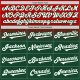 Custom Red White-Green Authentic Fade Fashion Baseball Jersey