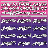 Custom Pink White Purple-Black Authentic Fade Fashion Baseball Jersey