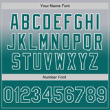 Custom Gray Teal-White Authentic Fade Fashion Baseball Jersey